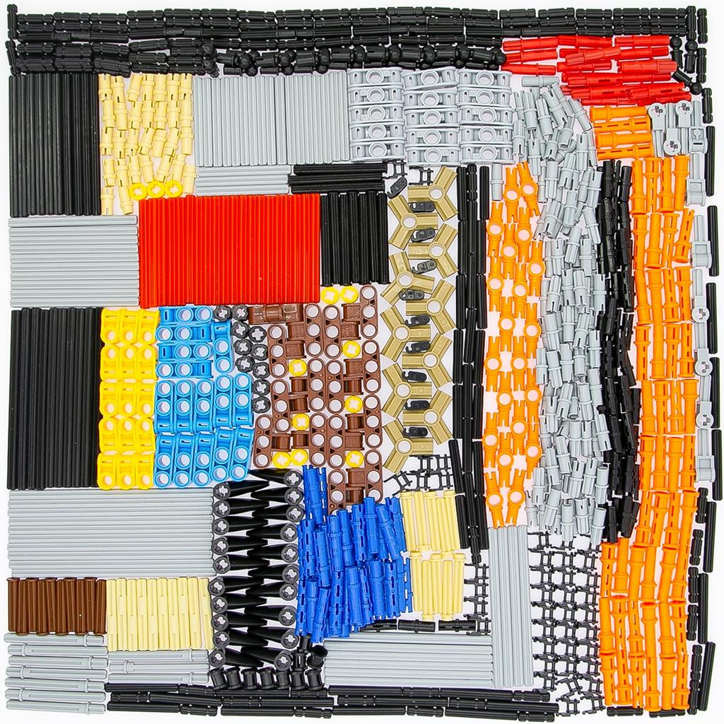TEESE 884pcs Technic Axle Pin Chain Link Connector Brick Set, Compatible with Lego Technic Parts, for MOC Technic Projects Bulk Blocks (Random Color)
