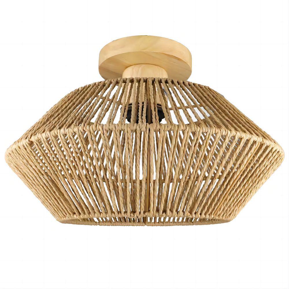 Vintage Woven Vine Ceiling Lamp - Industrial Style for Hallway, Living Room, Dining Room, Bedroom, Study