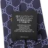 Excellent GUCCI Tie GG Pattern Jacquard Navy Silk Mens Used