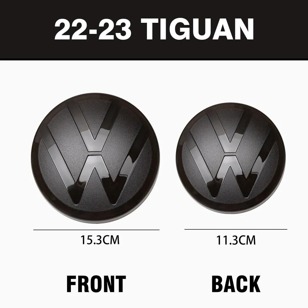 GJWPC1 1Set Car Front Radiator Grille Logo Sticker Rear Trunk Lid Badge Cover For Volkswagen VW Tiguan 2017 2018 2019 2020 2022-2023