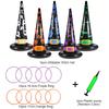 5Pcs Halloween Inflatable Witch Hat Ring Toss Game with 20pcs Colored Rings Air Pump Halloween Party  Supplies Kids Adult Toys