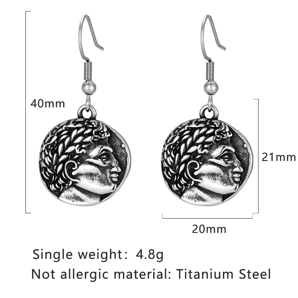 Vintage Sun God Apollo Drop Earrings Women Stainless Steel Greek Mythology Jewelry Lucky Amulet Norse Charm