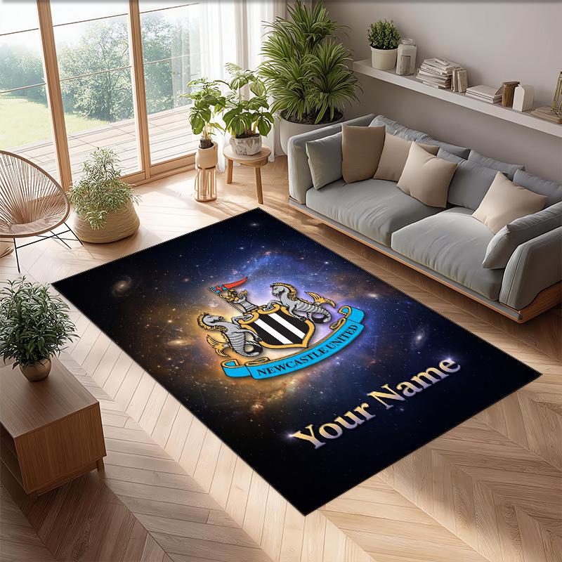 Newcastle United FC Printed Crystal Velvet Rug Non‑Slip Crystal Velvet Carpet For Sofa Bedroom Indoor Home Decoration