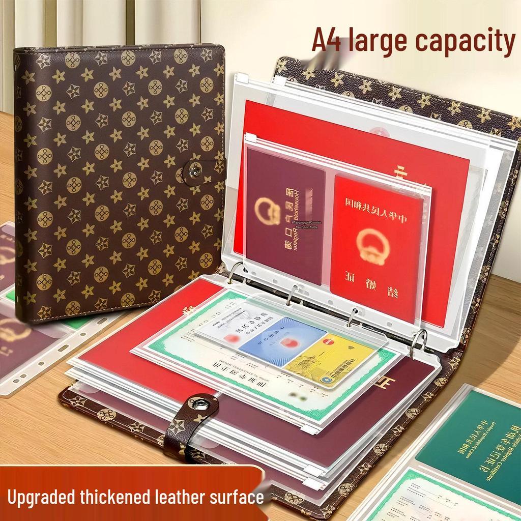 A4 Home Document Organizer for Household Records: Register, Vaccination, Birth Certificate, Property Deed Storage.