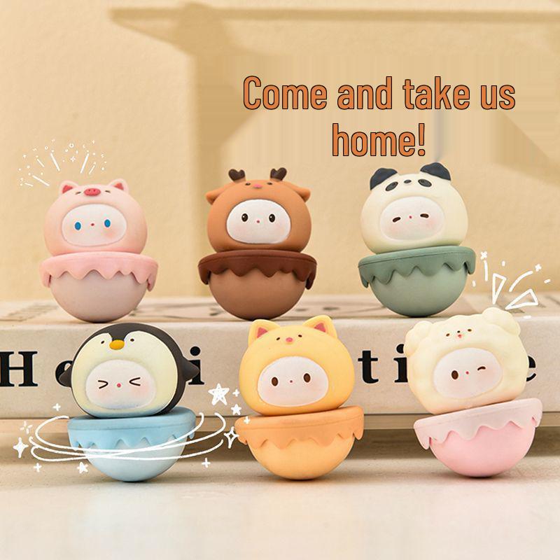 Cute Pet Tumbler Resin Figurine - Creative Desk Decoration & Lovely Gift for Girls