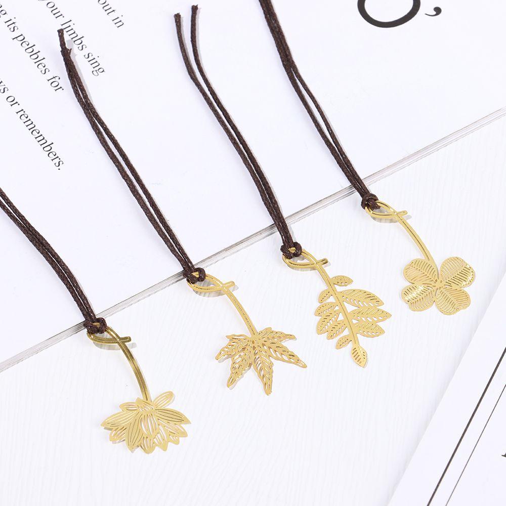 

Stationery Exquisite Lanyard Metal Hollow Metal Bookmark Gold-plated 3