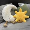 Smile Face Moon Yellow Sun Plushie Cushion Stuffed Cute Weather Plush Toy for Kid Bedroom Decor Sofa Throw Pillow for gift