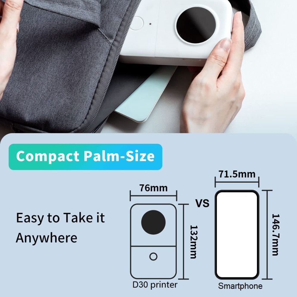 Reusable D30 Label Maker Bluetooth Label Maker Machine Thermal Label Printer  Office Printer