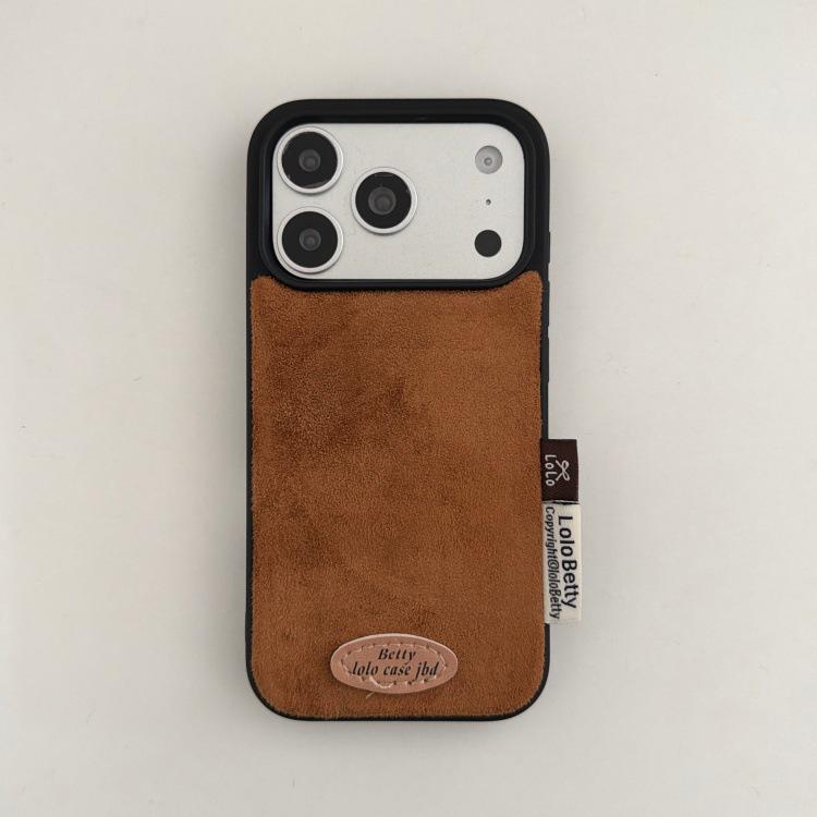 Autumn/Winter Retro Solid Suede Plush iPhone 17 Pro Max/16P/15/14 Case