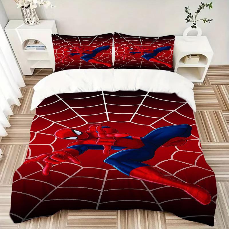 Spiderman Web Adventure Print 3Pcs Bedding Setduvet Cover With 2 Bedropillowcase Home Birthday Gift