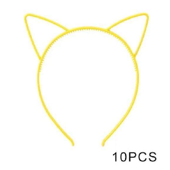 5pcs 10pcs Best selling cat ears headband bezel girl hair accessories hairbands plastic party props headwear children's jewelry