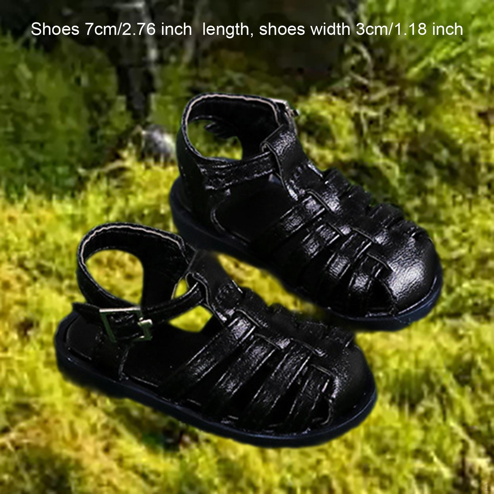 

BJD Doll Beach Footwear, Casual Sandals for Pretend Play with 1:4 Dolls чорний