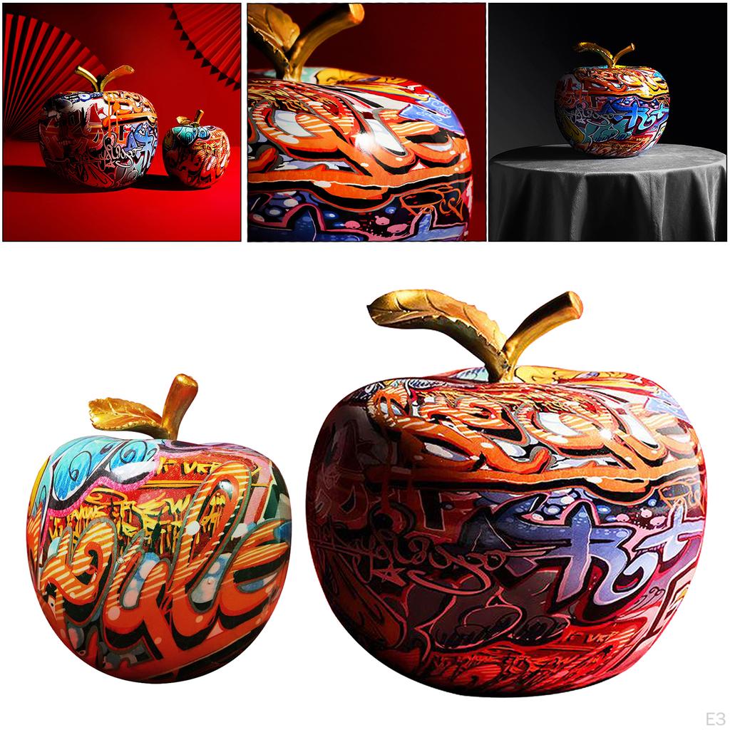 Apple Figurine Sculpture Decoration Resin Statue Collectible with Unique Colorful Painting As A Gift