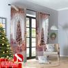 2pcs 2D flat printing Christmas Drapes Pink fireplace Machine Washable Fabric Without Electricity Spring Party & Holiday Decor