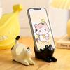 Stretching Cat Figurine, Calico Cat Phone Stand, Desktop Decoration, Creative and Practical for Lazy Binge-Watching
