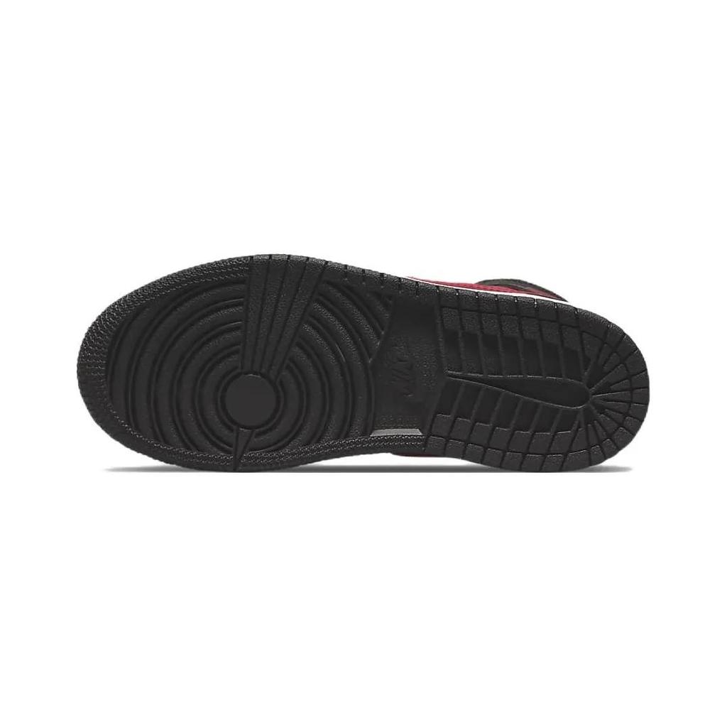 Air Jordan 1 Mid PreSchool 'Black Fire Red' (Unisex) Black / Fire Red / White Kids' Basketball Shoes 640734 079