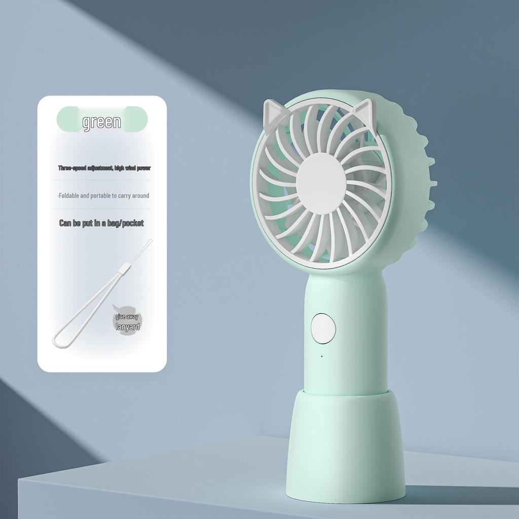Mini USB Rechargeable Handheld Electric Fan - Strong Wind Power for Desktop Use