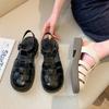 Casual fashion woven hollow platform Roman sandals 2025 summer new women's shoes Baotou beach sandals