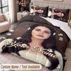Custom Name Text 3Pcs Bedding Set Lana Del Rey Duvet Cover And Two Pillowcases