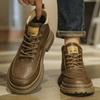 Buty Martin męskie skórzane wiosenne nowe chińskie pomoc brytyjskie casualowe skórzane buty podwyższające outdoorowe retro wodoodporne buty robocze