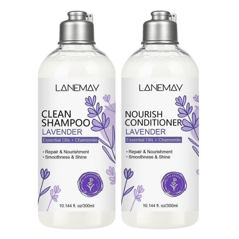 Lavender Hair Shampoo and Conditioner Set, Smoothing And Volumizing Shampoo Lavender Nourishing Shampoo Herbal Shampoo For Scalp Vitality And Gentle C