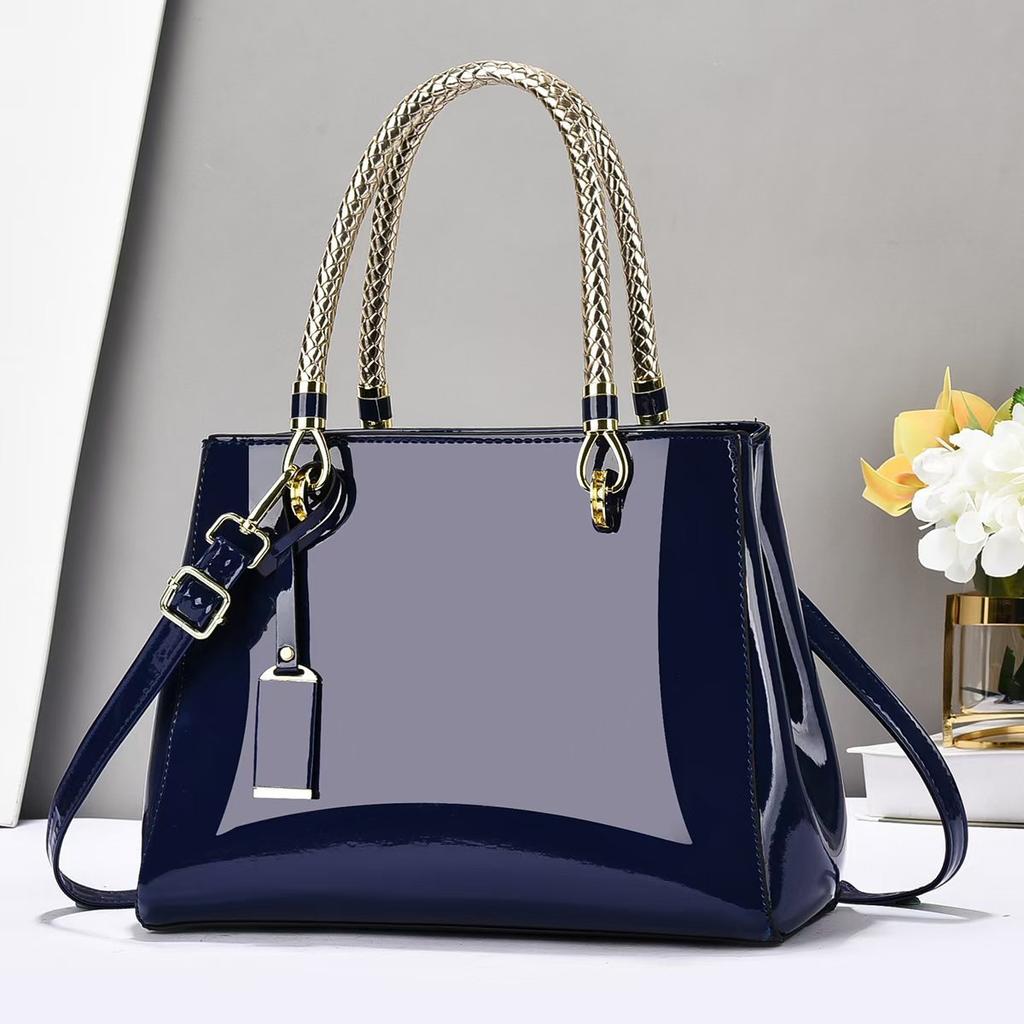 Bag Women's 2025 New Trend Fashion Patent Leather Large Capacity Simple Commuter Tote Single Shoulder Oblique Span Portable Women's Bag