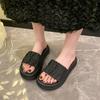 Thick-soled Cool Slippers Women's New Summer Wear One-word Beach Slippers Enlarged and Widened Sandals