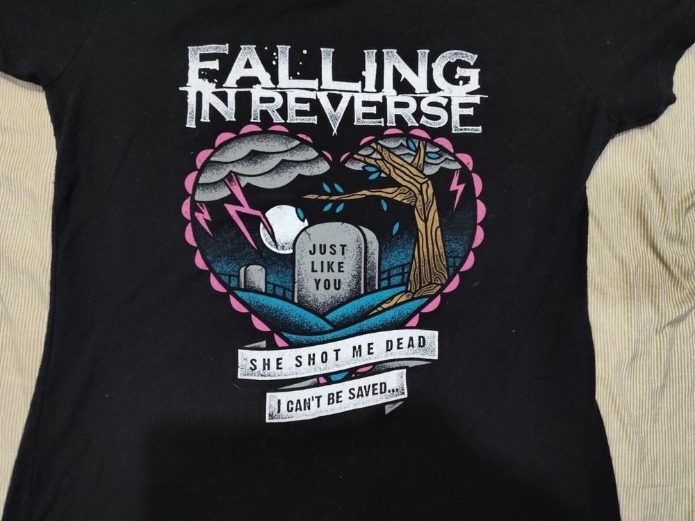 Falling in Reverse She Shot Me Dead S-2345XL Унисекс Футболка черная Унисекс Футболка XL