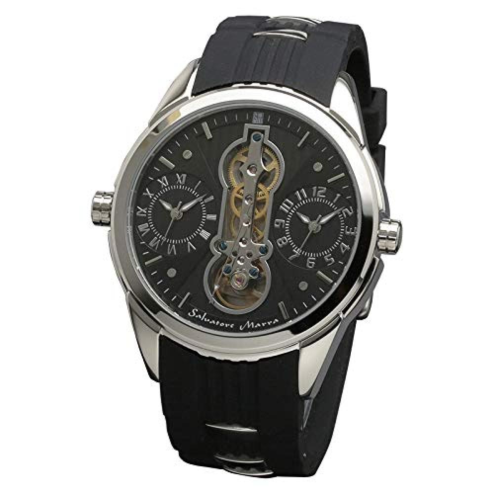 

[Salvatore Mara] кварцевые часы Dual Time SM18113 SSbk мужские S обычные импортные наручные часы