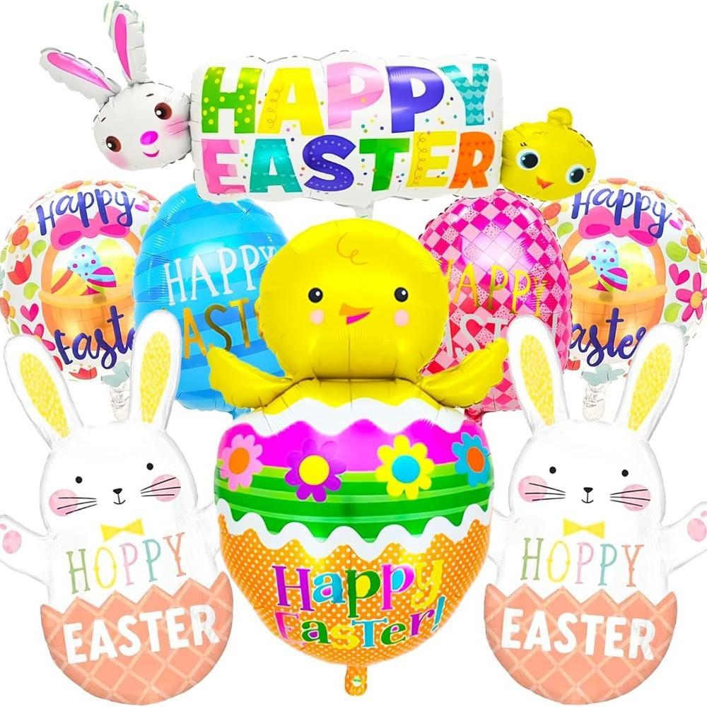 Easter Aluminum Film Balloon Rabbit Chicken Cartoon Modeling Children'S Birthday Party Decoration Aluminum Foil Balloon
