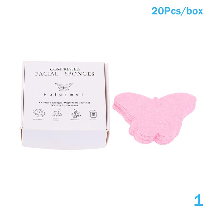 20Pcs/Box Compressed Facial Sponges Cosmetic Hydrotherapy Sponge Spa Face Pads For Daily Cleansing Makeup Removal Exfoliation