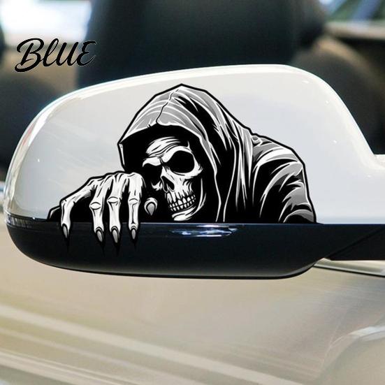 Outdoor Durable Stickers Halloween Skeleton Car Sticker Peeking Decal for Window Bumper Waterproof Vinyl Horror Skull Wall Laptop Decoration Modding