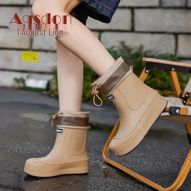Agsdon Women s Mid-Calf Waterproof PVC Rain Boots 38