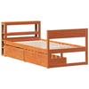 VidaXL Cadre de lit sans matelas cire marron 75x190 cm bois pin massif, meuble de chambre à coucher, sommier, lit en bois, 3306407