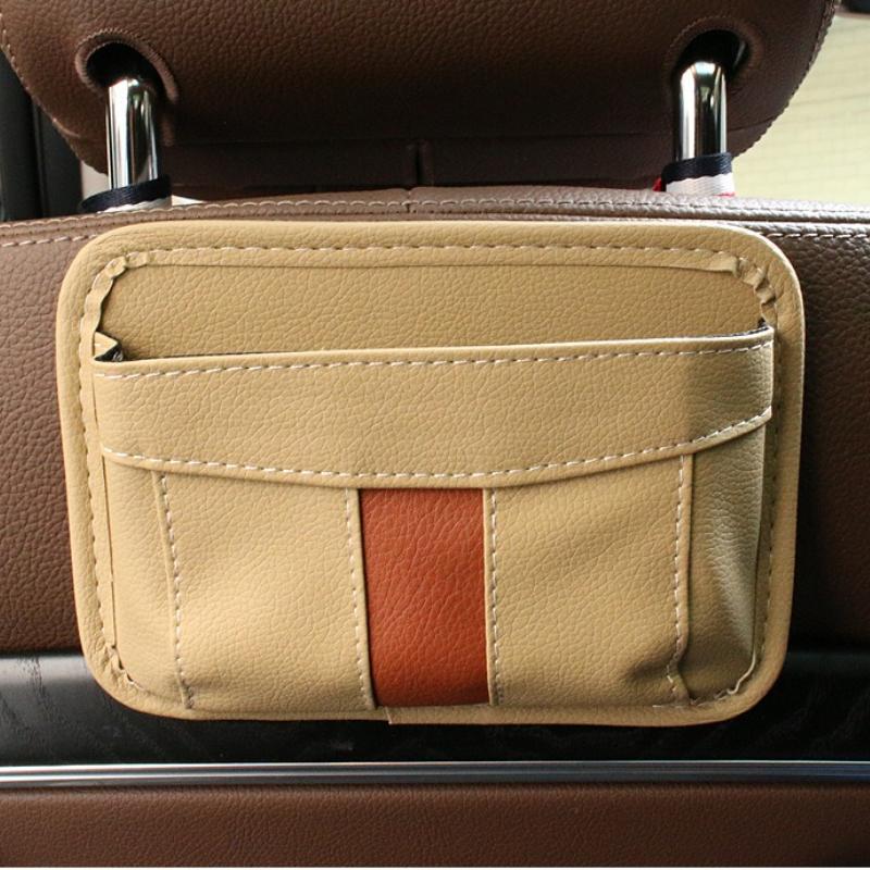 Multifunctional Small bags PU Leather Car Storage Bag Car Interior Organizer for Phone Key Card Small Stuff Storage