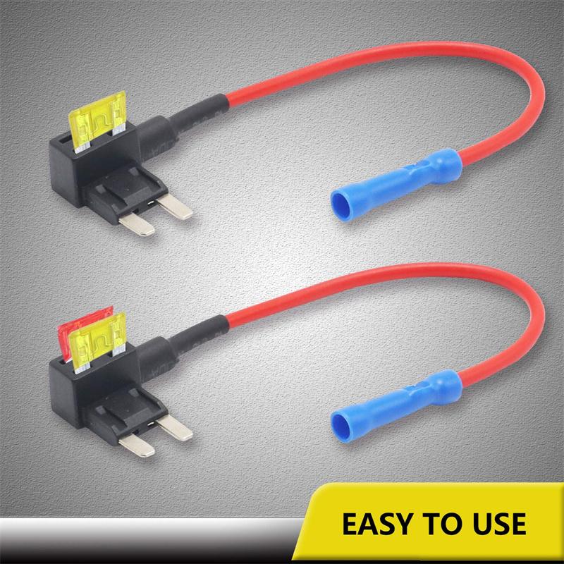10Pack 12V Car Add-a-Circuit Fuse Tap Adapter Micro2 Blade Fuse Holder with 10pcs 10A 20A Fuses Micro2 12V Fuse holder Fuse Holders1