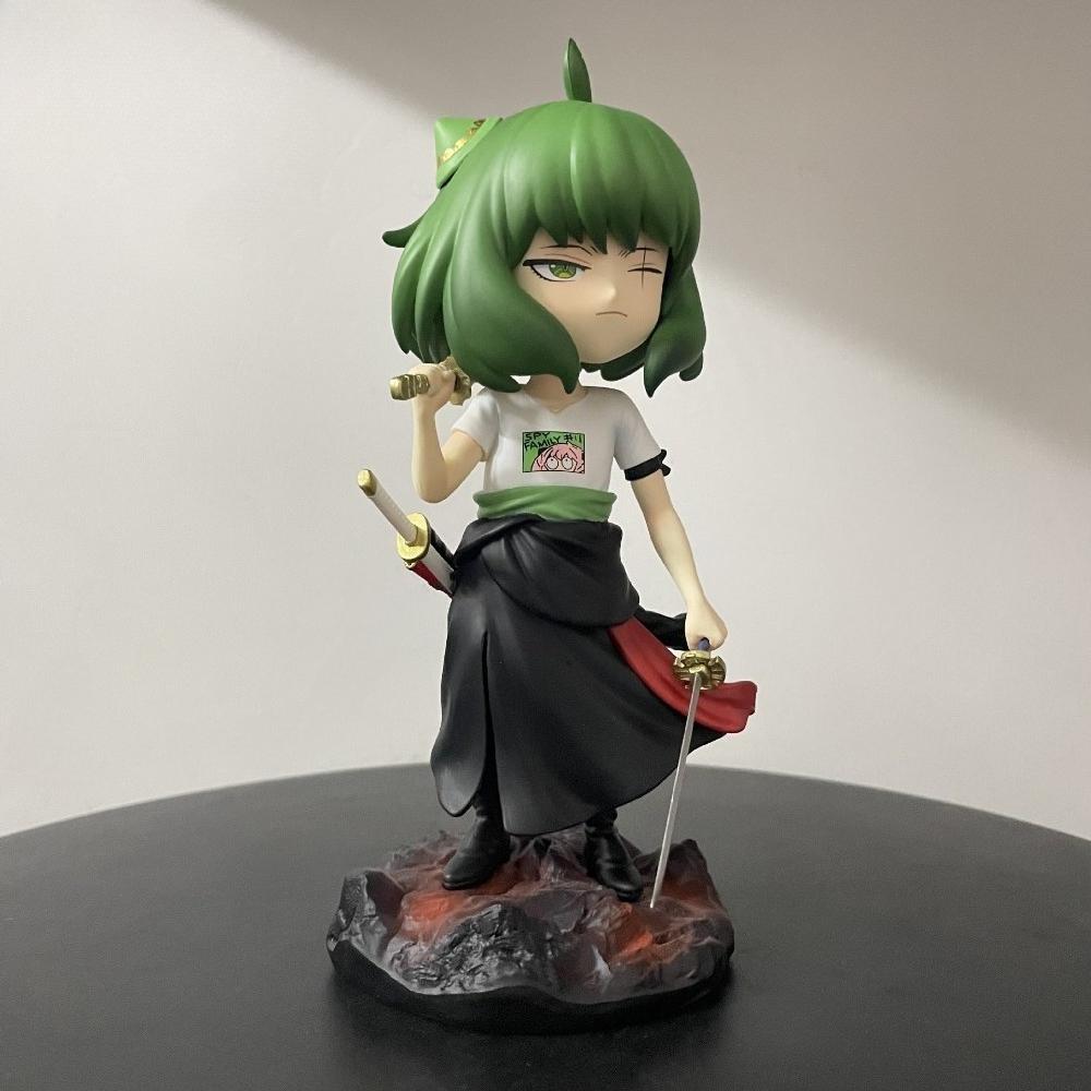 18.5cm/7.28in Anime Figure Anya Forger Cosplay Roronoa Zoro Action Figures Pvc Statue Collection Model Toys Gifts ONE PIECE Poseable Articulated Scale