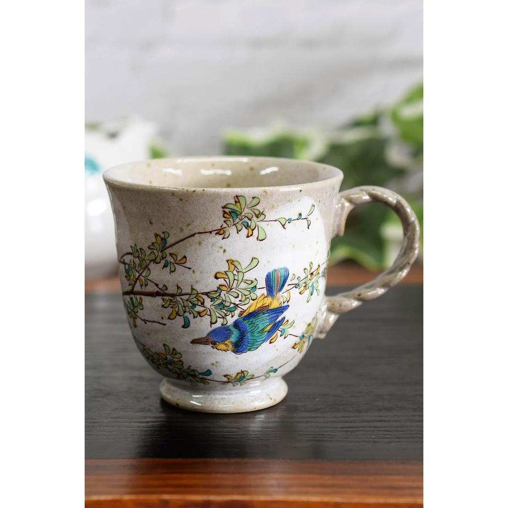 Waza No Kura Stylish Coffee Mug Kutani Ware Cup Kawasemi Ceramic High-end Brand Tableware Made Japan Birthday Gift Kanreki Celebration Koki Kiju Beiju