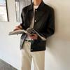 Reverslederjacke Herren Koreanischer Stil Trendig Lässig Vielseitig Motorradbekleidung Herbst und Winter Slim Lederjacke