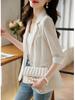 Solid Color Chiffon Five-minute Sleeve Blazer Women, Summer New Trend Casual Sunscreen Thin Section Blouse Jacket