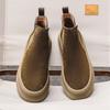 Pánské kotníkové boty z pravé kůže v britském stylu, horký prodej, pánské boty Chelsea, klasické semišové boty Chelsea, volnočasová chůze, obuv