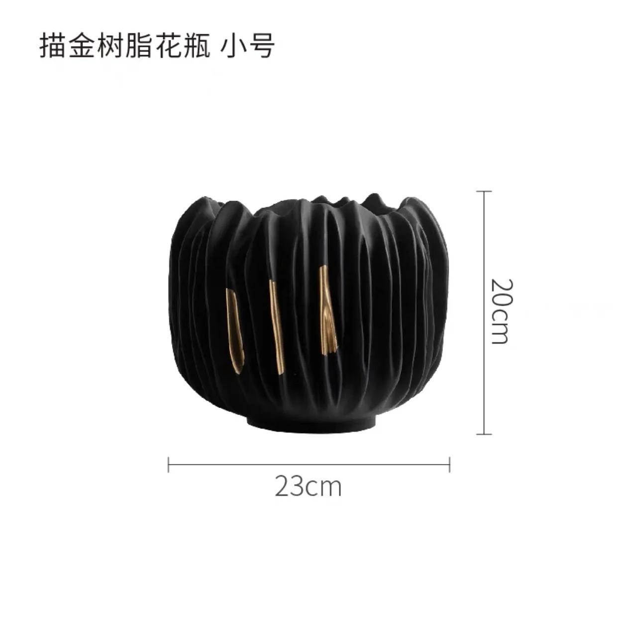 

Ваза из смолы, черное золото, текстура складок, абстрактный орнамент из смолы, цветочная композиция, аксессуары для домашнего декора, вазы, горшки