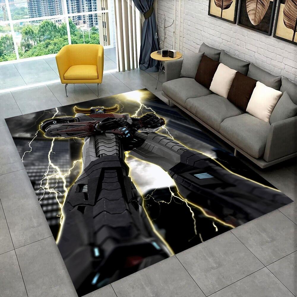 UFO Robot Grendizer Anime Cartoon Area Rug,Carpet for Home Living Room Bedroom Sofa Doormat Decor,kid Play Non-slip Floor Mat 3D