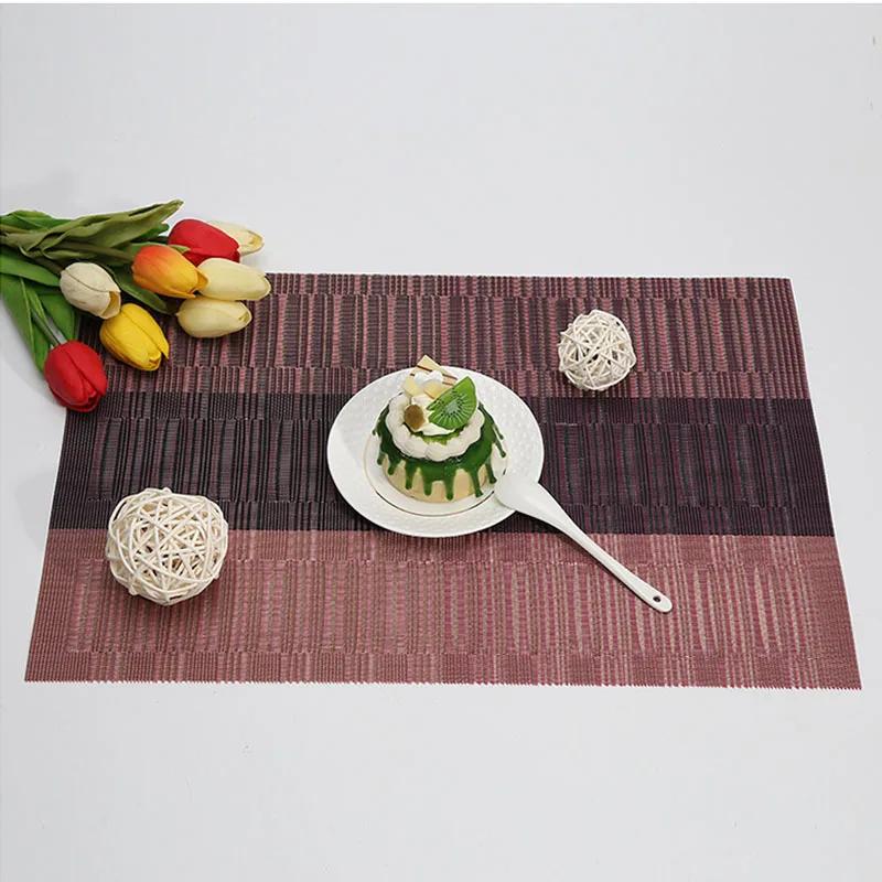 4/6/8/10Pcs Table Placemats PVC Non-slip Placemat For Dining Table Weave Mats Cup Coaster Kitchen Accessories Home Decor