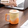 320ml Gradient Distant Hills Straight Body Filter Tea Separator Cup Handmade Tea Mug with Infuser Tea Making Office Water Cup