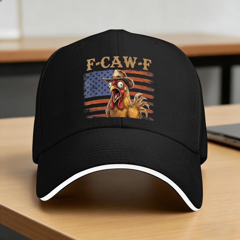 F Caw F Rooster Funny Bird Chicken Whisperer Fawk Casual Baseball Cap Summer Trucker Hat Sun Cap Couple Fashion Baseball Caps