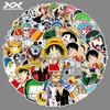 50 Japanese Anime One Piece Waterproof Stickers for Suitcases, Scooters, Cars, and Guitars