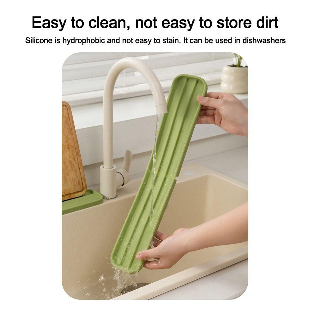 Washable Countertop Pot Lid Storage Mat Sink Water Prevent Multifunctional Long Non-slip Mat Countertop Protector