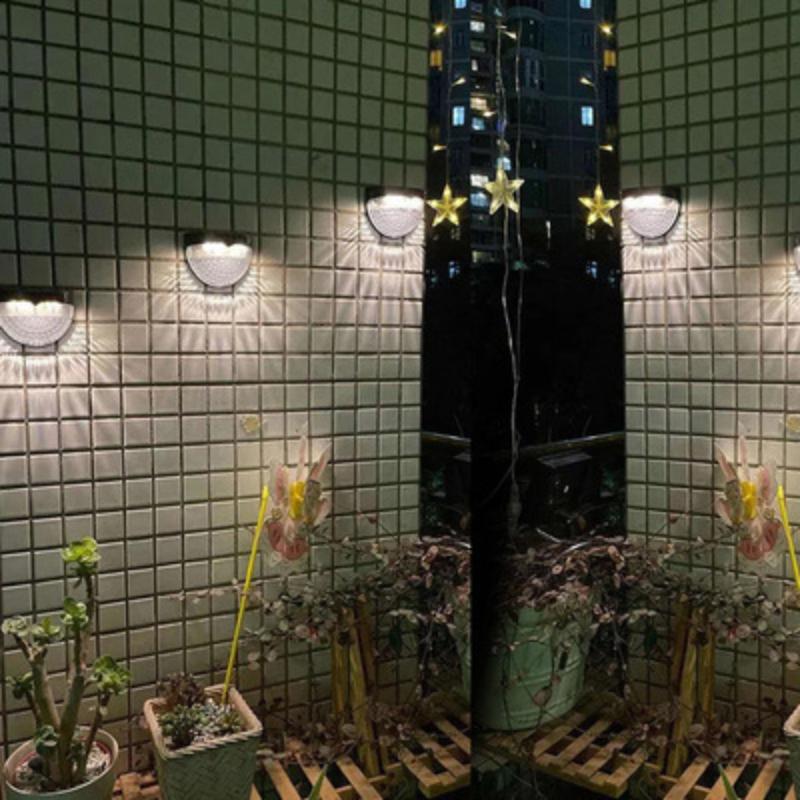 Solarlicht-Außenbeleuchtung, zentrale Steuerung, Induktionshofdekoration, Solar-Wandwandlampe, halbrunde Treppenlampe, Wandwaschlampe
