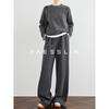 FAESSLIN Silk Wool Blend Drapey Wide-Leg Pants